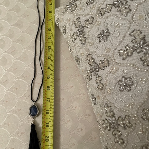 White House Black market long cord tassel necklace Bluestone. $12 - Picture 5 of 5